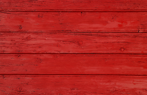 Vector illustration background texture of red vintage painted wooden planks, rustic style wall panel
