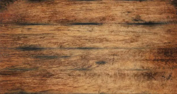 Vector illustration of Old aged brown wooden planks background texture