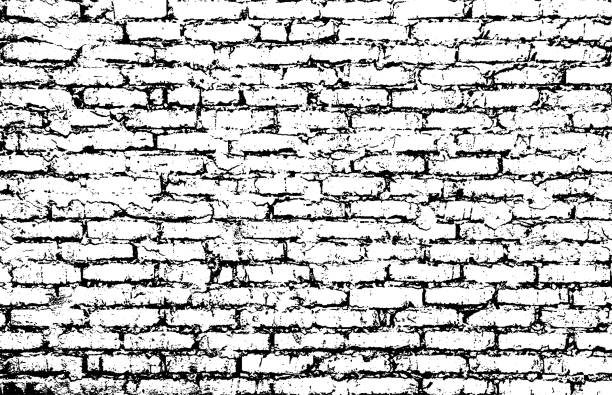 illustrations, cliparts, dessins animés et icônes de illustration de vecteur du mur rugueux de brique - wall brick backgrounds textured effect
