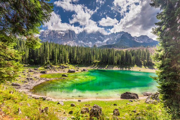 istock Stunning Carezza lake in summer, Dolomites, Italy 1182316413