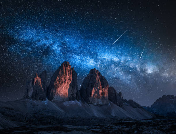 istock Milky way over Tre Cime di Lavaredo at night, Dolomites 1182317627