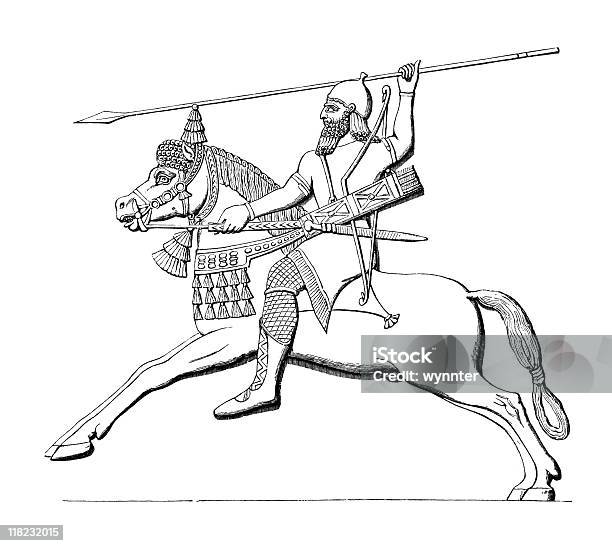 Spearman Assiro Montato - Immagini vettoriali stock e altre immagini di Ninawa - Ninawa, Accessori di abbigliamento storico, Andare a cavallo
