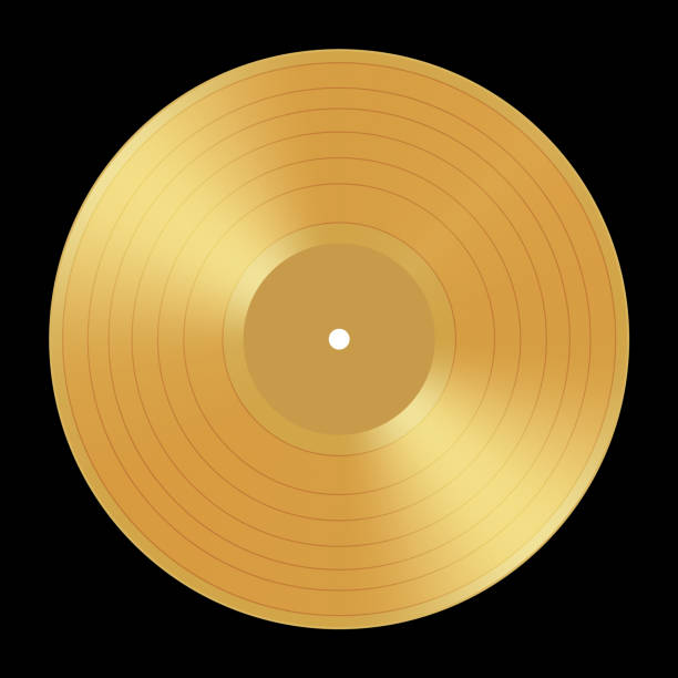 istock golden color LP vinyl with detailed tracks on black background 1182320612