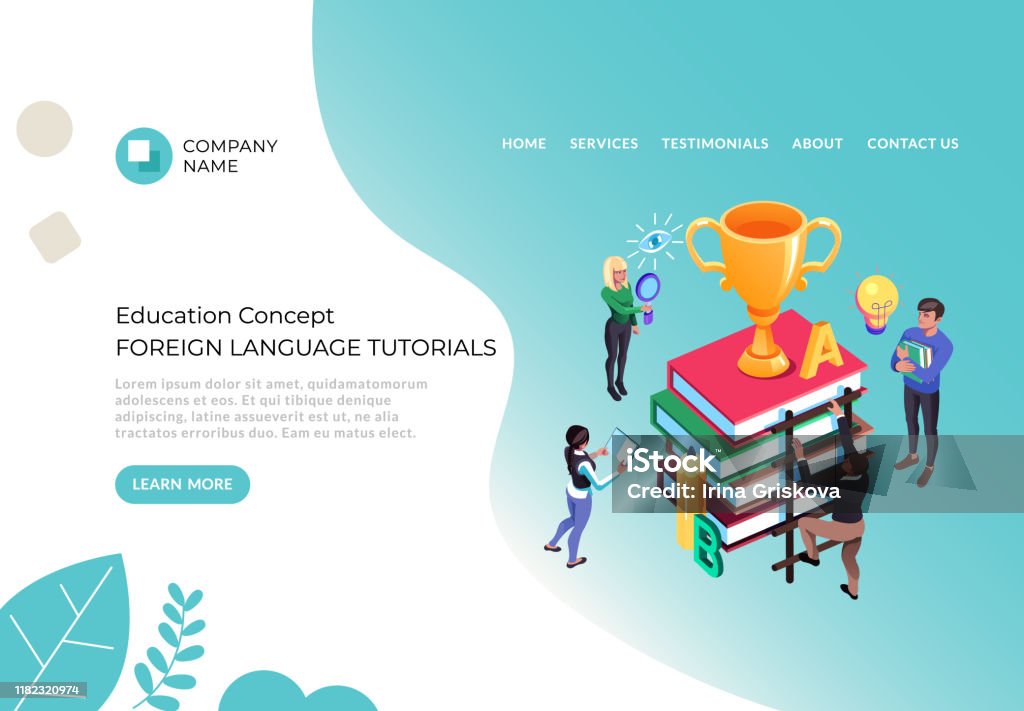 Language Course Cartoon Foreign Language Courses Tutorial Concept Vector Flat Cartoon Graphic ...