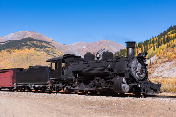 istock Vintage Steam Train With Autumn Scenery Background. 1182323224