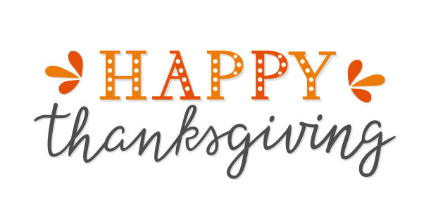 Happy Thanksgiving unique hand lettering isolated on white background. Hand drawn text for greeting card, poster, web banner, invitation, flyer. Happy thanksgiving calligraphy. Vector illustration Happy Thanksgiving unique hand lettering isolated on white background. Hand drawn text for greeting card, poster, web banner, invitation, flyer. Happy thanksgiving calligraphy. Vector illustration. autumn orange maple leaf tree stock illustrations