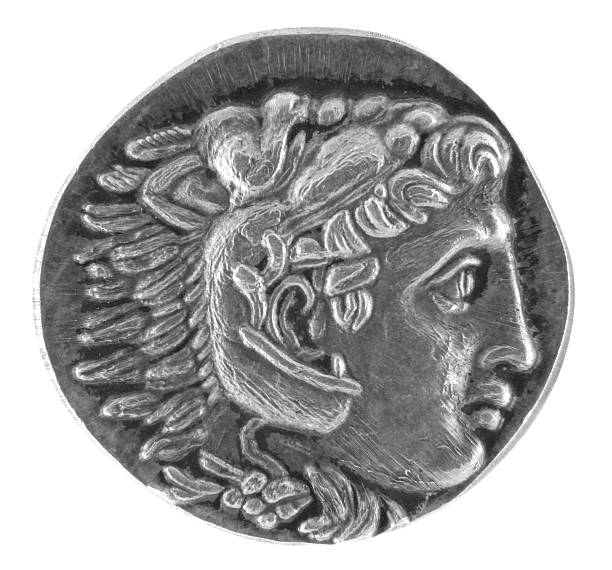 Alexander the Great Ancient Greek Tetradrachm 315 BC  ancient coins of greece stock illustrations