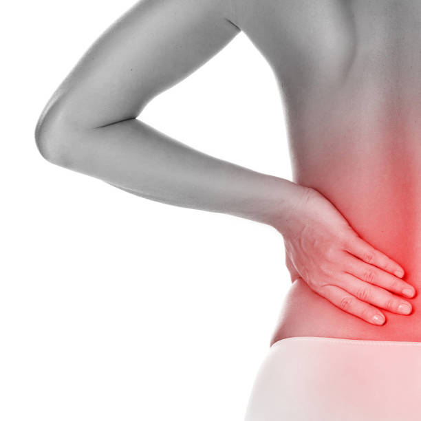 istock Woman with lower pain back 1182328795