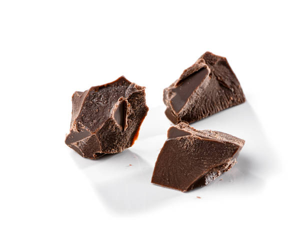 istock three pieces of broken chocolate slab close-up  isolated on white background 1182328802