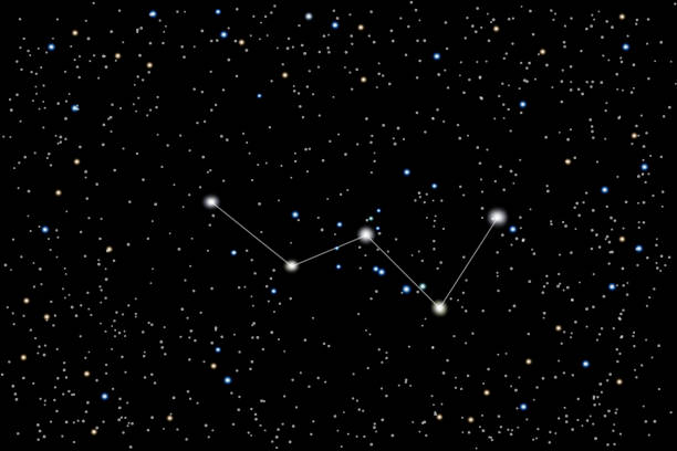 istock Vector illustration of the constellation Cassiopeia on a background of the starry sky. 1182334839