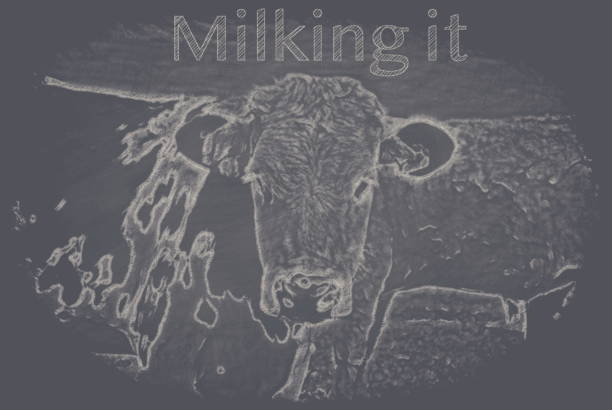 istock Chalkboard - Cow - Milking It 1182336902