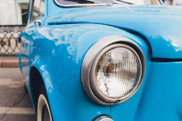 istock Retro styled image of a front of a classic car. 1182341759