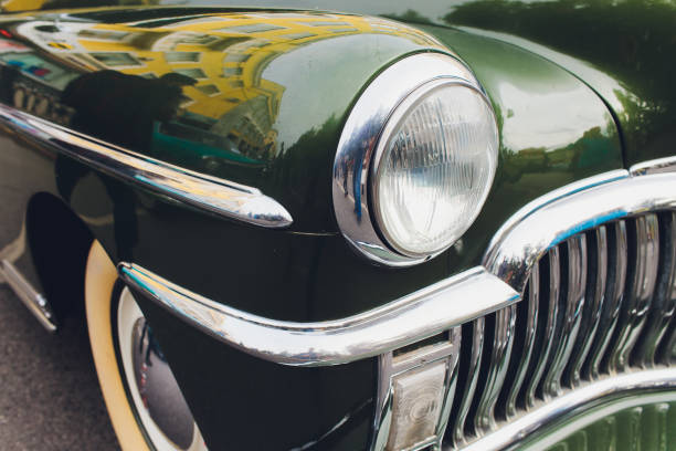 istock Retro styled image of a front of a classic car. 1182341766