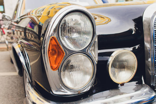 istock View of black classic vintage Soviet car Gaz. 1182341774