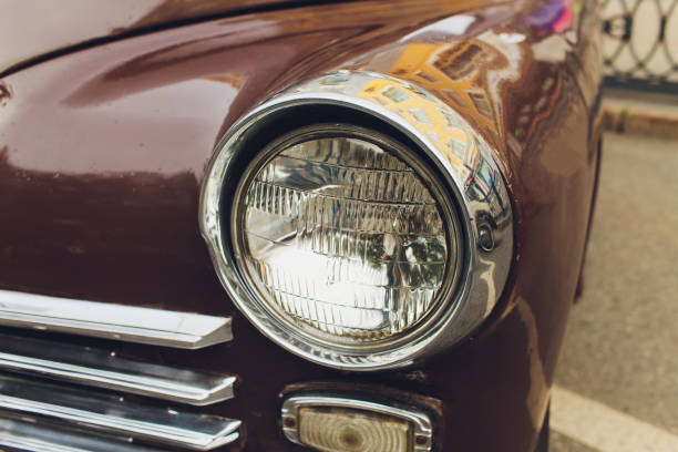 istock Retro styled image of a front of a classic car. 1182341792