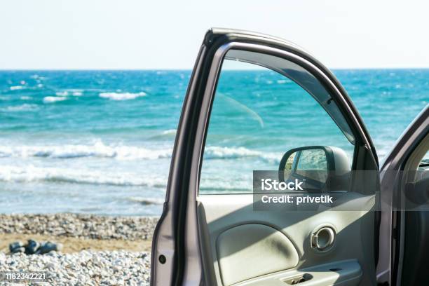 Car Door And Sea Stock Photo - Download Image Now - Car, Car Door, Car Rental