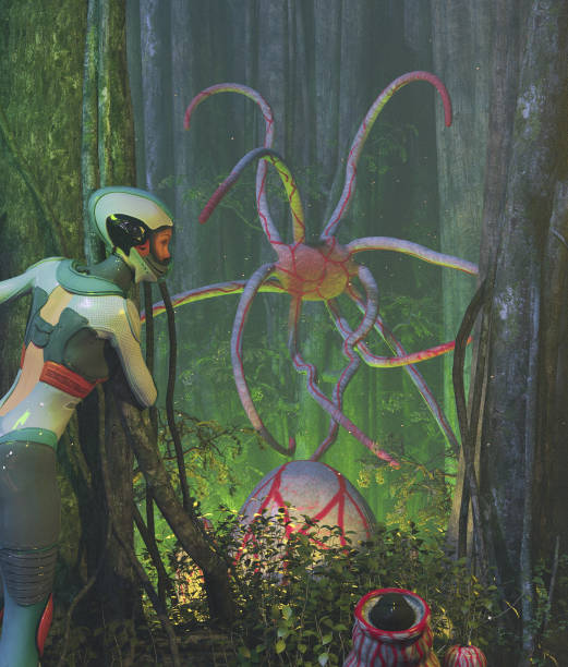 istock Visit the alien planet,3d illustration 1182342229