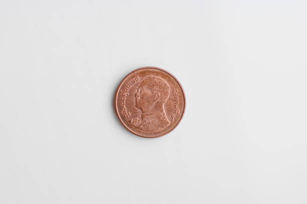 istock Coin - 50 Thai Satang on a white background. Thai currency. 1182342347