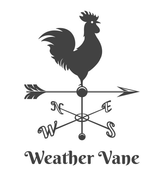 kogut pogoda retro łopatka - weather vane stock illustrations