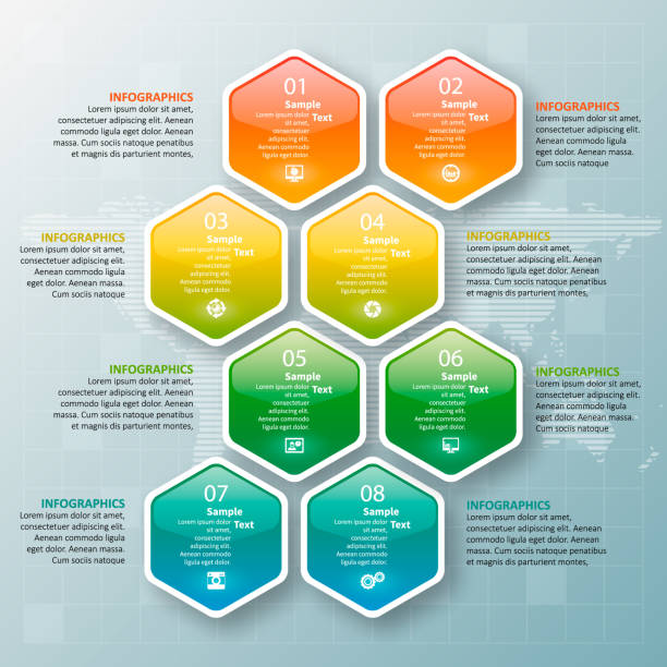 illustrazioni stock, clip art, cartoni animati e icone di tendenza di infografica su carta 3d astratta. modello di business . illustrazione vettoriale - hexagon three dimensional shape diagram abstract