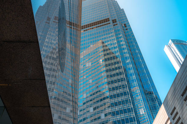 istock Modern office building close up in Hong Kong 1182350021
