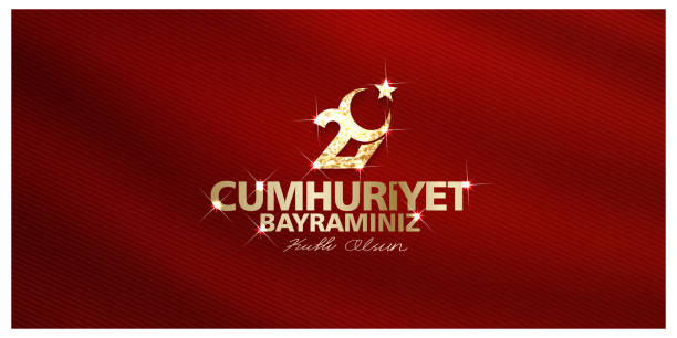 29 ekim, cumhuriyet bayramı, çeviri: 29 ekim cumhuriyet bayramı türkiye ve türkiye'de milli bayram. kutlama cumhuriyeti. sosyal medya vektör illüstrasyon için. - 29 ekim stock illustrations