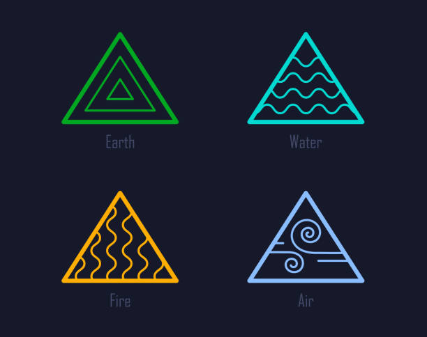 vier elemente - die vier elemente stock-grafiken, -clipart, -cartoons und -symbole