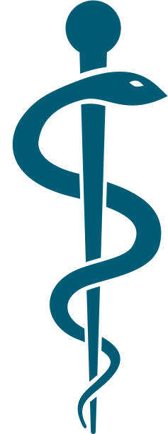 rod of asclepius greek mythological symbol of medicine medical symbols stock illustrations