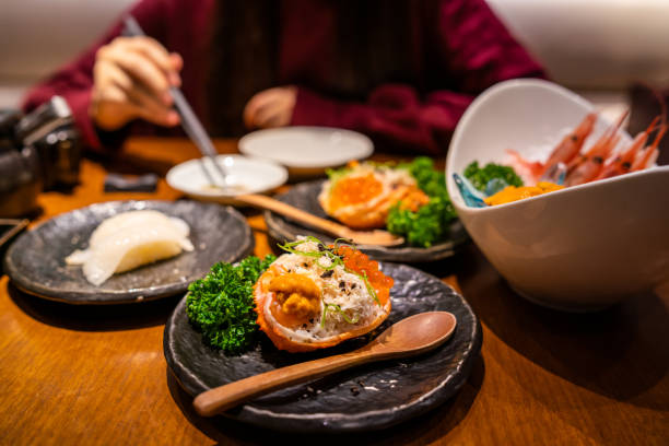 Japanese dishes served in a restaurant.