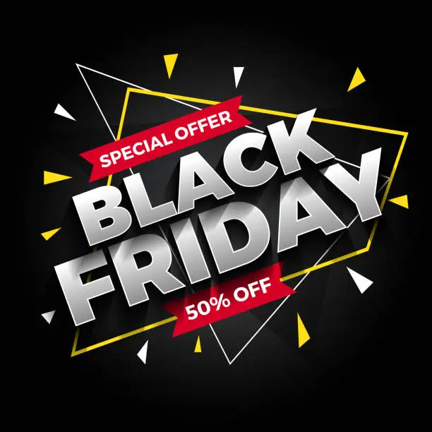 Vector illustration of Special offer black Friday sale banner background. Vector illustration