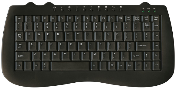 Small computer keyboard isolated with clipping path. Very high resolution and lot of details.