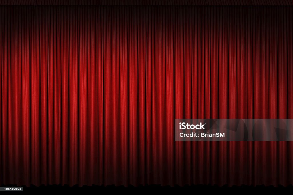 Cortina de palco vermelho grande - Foto de stock de Cortina royalty-free