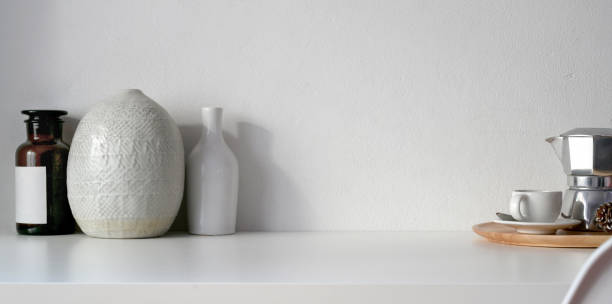 istock Minimal room with ceramic vases decoration with coffee cup 1182361398
