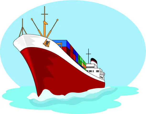 Vector illustration of Cargo Ship