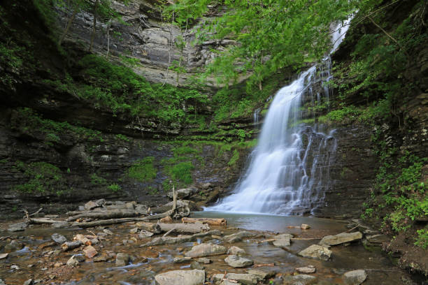 istock The cliff with Cathedral Falls 1182369684