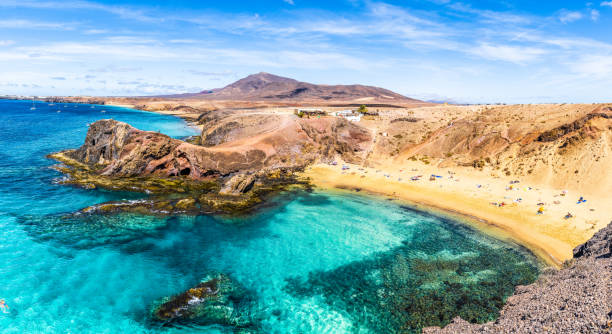 istock Landscape with turquoise ocean water on Papagayo beach 1182369903