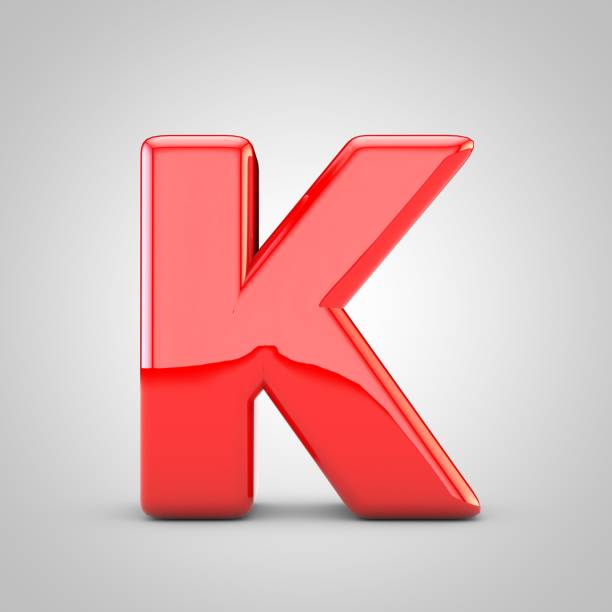 istock 3D Red Letter K uppercase Isolated White Background 1182372754