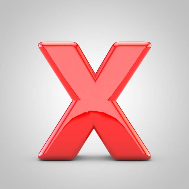 istock 3D Red Letter X uppercase Isolated White Background 1182372764