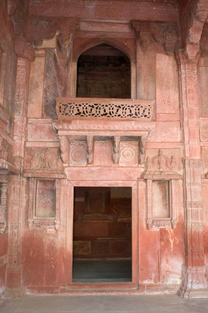 Fatehpur Sikri, Agra, India. Agra, Uttar Pradesh / India - February 7, 2012 : An architectural interior view of the Jodhabai palace in Fatehpur Sikri, Agra. jodha bai's palace stock pictures, royalty-free photos & images