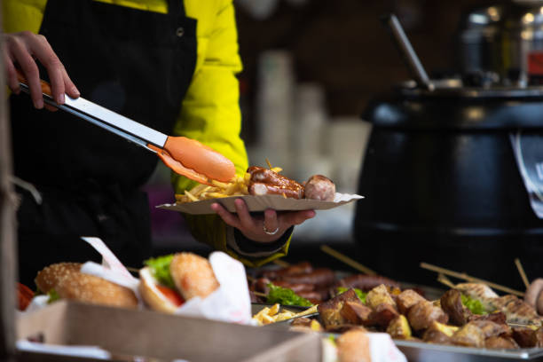 istock Fast food fest outdoors winter time copy space 1182377541
