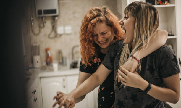istock Young girls having a house party 1182380965