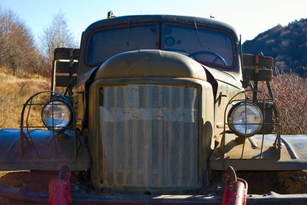 closeup old broken truck