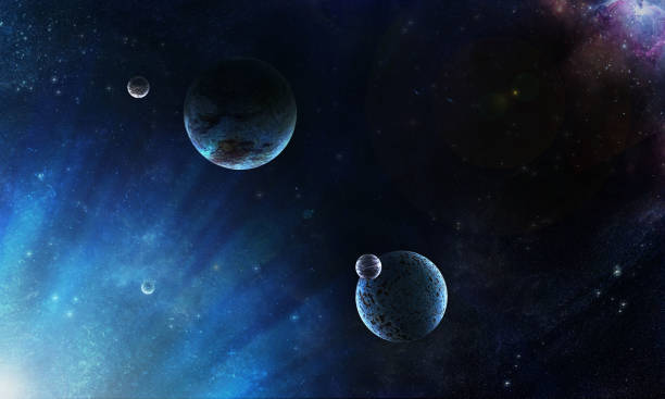 istock Shining stars and planets in space 1182381234