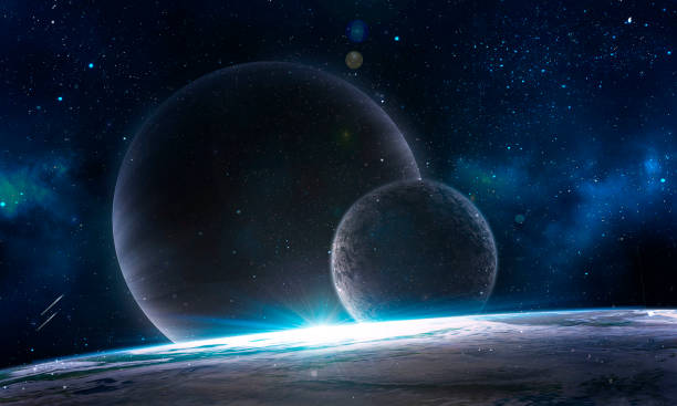 istock abstract planets in space, shining stars, night sky 1182381246