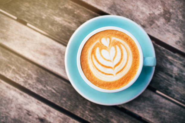 istock Fresh flavored coffee art on wooden background. 1182381342