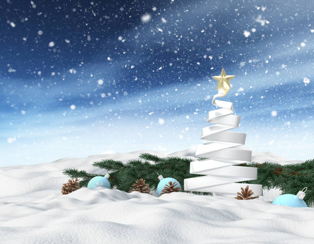 istock 3D winter snowy landscape 1182383986
