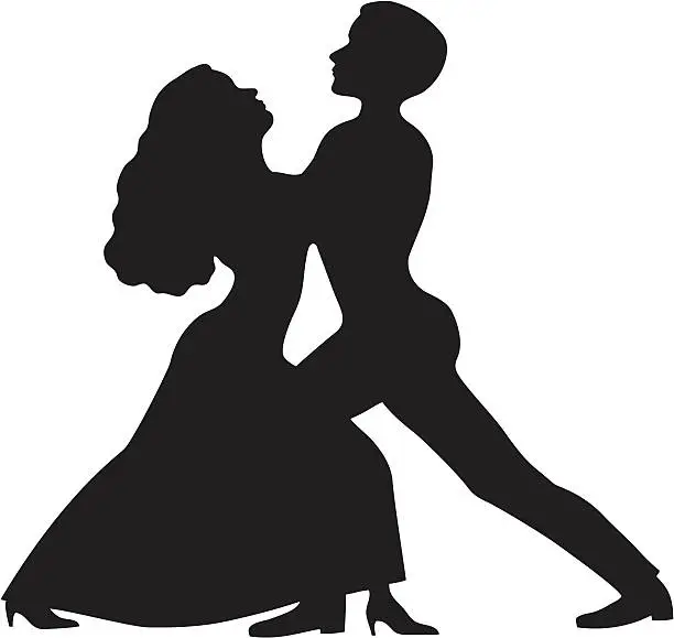 Vector illustration of Dancing Couple silhouette