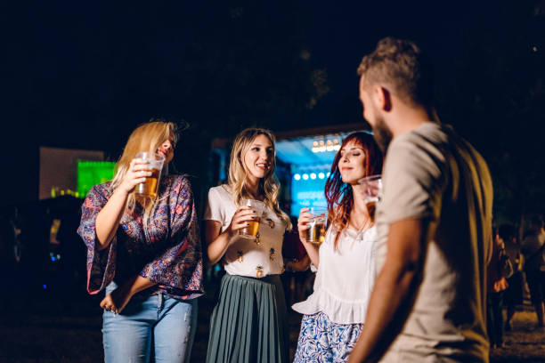 istock Dancing on music festival 1182385293