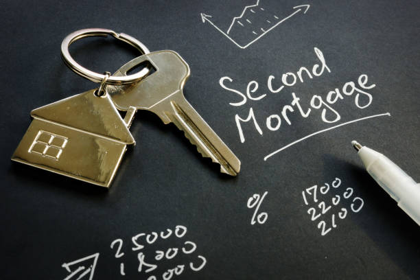 Second Mortgage sign and key from home. Second Mortgage sign and key from home. number 2 photos stock pictures, royalty-free photos & images