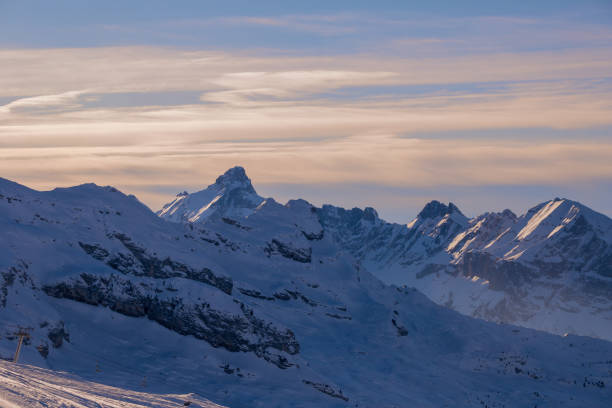 istock Winter Alps landscape at sunset 1182390259